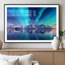 Northern Lights above Mountain Wall Art, Northern Lights