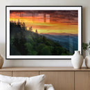 Forest Landscape Wall Art Sunset Canvas, Forest Sunset
