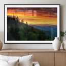 Forest Landscape Wall Art Sunset Canvas, Forest Sunset