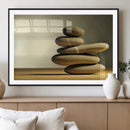 Fluvial Zen Stones Canvas Wall Art Print
