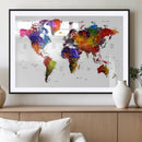 World Map Canvas Print – Detailed Map of the World Wall Art