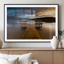 Serene Lake Pier at Sunset Canvas Print | Landscape Canvas