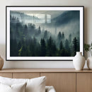 Captivating Misty Forest Wall Art Premium Canvas Print a