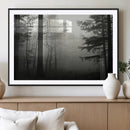Misty Forest Wall Art Premium Canvas Print a Foggy and