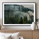 Misty Forest Wall Art Premium Canvas Print a Foggy and