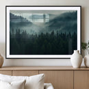 Captivating Misty Forest Wall Art Premium Canvas Print,