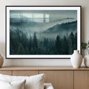 Captivating Misty Foggy Forest Wall Art Premium Canvas Print