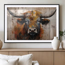 Abstract Bull Highland Cow Canvas Wall Art Print – Vibrant by MyGreatCanvas | Canvas Wall Art Prints | Photo Prints & Wall Decor