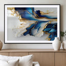 Gold Marble Art - Abstract Geode Gold And Blue Marble Shape