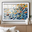Abstract Fish Shoal Wall Art Canvas Print, Colorful Fish