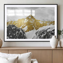 Gold Abstract Mountains Wall Art Print on Canvas, Nature
