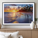 Serene Beach Sunset Wall Art Canvas- Coastal Seascape Print
