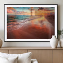 Sunset Beach Wall Art | Ocean Canvas Print | Coastal Wall