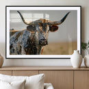 Texas Bull Longhorn Wall Art Canvas Print for Farm House