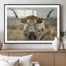 Texas Cow Longhorn Wall Art Canvas Print for Farm House Wall
