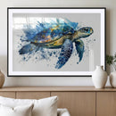 Turtle Wall Art Canvas Print, Framed Watercolor Turtle Art