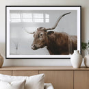 Rustic Bull Wall Art Canvas Print – Modern Longhorn