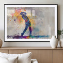 Watercolor Golf Swing Wall Art Canvas Print | Vibrant