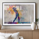 Watercolor Golf Swing Wall Art Canvas Print | Vibrant