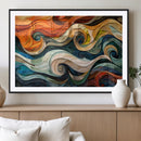 Abstract Wave Wall Art | Ready to Hang Framed Canvas Print |