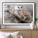 Barn Owl Wall Art | Watercolor Barn Owl Canvas Print |