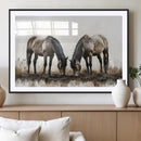 Chines Ink Style Horses Wall Art Canvas Print