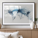 Flight Route Map Wall Art Canvas Print, Abstract Air Traffic