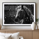 Winter Horse Wall Art | Black and White Horse Print | Ready by MyGreatCanvas | Canvas Wall Art Prints | Photo Prints & Wall Decor