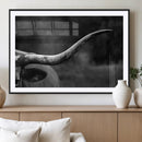Cow Longhorn Wall Art | Black and White Print | Ready to by MyGreatCanvas | Canvas Wall Art Prints | Photo Prints & Wall Decor