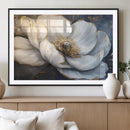White Magnolia Flower Wall Art Canvas Print | Abstract