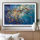 Colorful Swirling Fish School Wall Art Canvas Print |