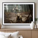 Jesus Running After a Lost Lamb Canvas Wall Art Print