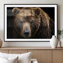 Grizzly Brown Bear Canvas Wall Art, Wildlife Animal Canvas