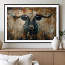 Longhorn Wall Art – Rustic Western Bull Canvas Print, Modern