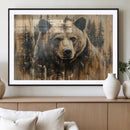 Majestic Grizzly 399 Bear Wall Art | 3-Panel Rustic Canvas