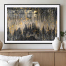 Golden Forest Abstract Wall Art | Dark Forest with Gold