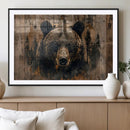 Rustic Grizzly 399 Wall Art | Triptych Canvas Print | Rustic