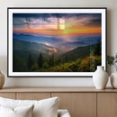 Majestic Mountain Sunrise Print | Landscape Wall Art |