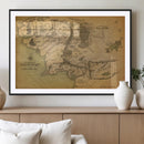 Middle Earth Map Canvas Wall Art – Vintage Fantasy Map