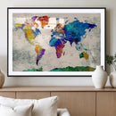 World Map Canvas Print – Framed Travel Map Wall Art for by MyGreatCanvas | Canvas Wall Art Prints | Photo Prints & Wall Decor