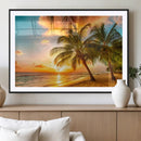 Tropical Sunset Beach Canvas Wall Art Print – Vibrant Palm by MyGreatCanvas | Canvas Wall Art Prints | Photo Prints & Wall Decor