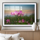 Pink Flower on the Mountain Canvas Print, Framed Pink Flower