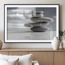 Still Life Black and White Zen Stones Wall Art Canvas,