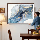 Abstract Art Print - Blue Abstract Canvas Wall Art Print