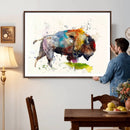 Abstract Buffalo Wall Art, Western Watercolor Bison Canvas by MyGreatCanvas | Canvas Wall Art Prints | Photo Prints & Wall Decor