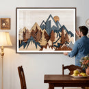 Woodland Mountain Landscape Triptych, Giclee Canvas Art for