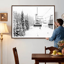 Ski Wall Art - Ski Lift Wall Art Canvas Print Snow Covered by MyGreatCanvas | Canvas Wall Art Prints | Photo Prints & Wall Decor