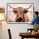 Vintage Scottish Highland Cow Cattle Art Print Farmhouse