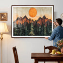 Sunset Mountain Landscape Canvas Wall Art Print - Nature