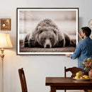 Grizzly Bear Wall Art Print - Bear Canvas Wall Art - Rustic